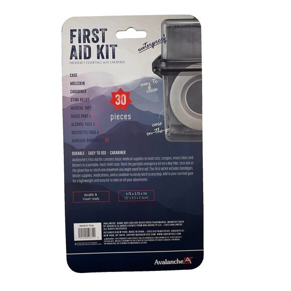 NEW Avalanche Waterproof First Aid Kit 30-Pcs Emergency Essentials‎ New Sealed - Picture 5 of 9
